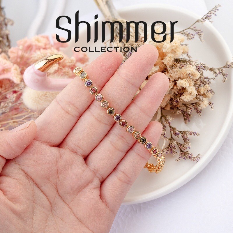 สร้อยข้อมือเพชร เพชรสวิส CZ เพชรวิ้ง เล่นไฟ น้ำสวยเว่อร์ เหมือนเพชรแท้ พร้อมส่ง