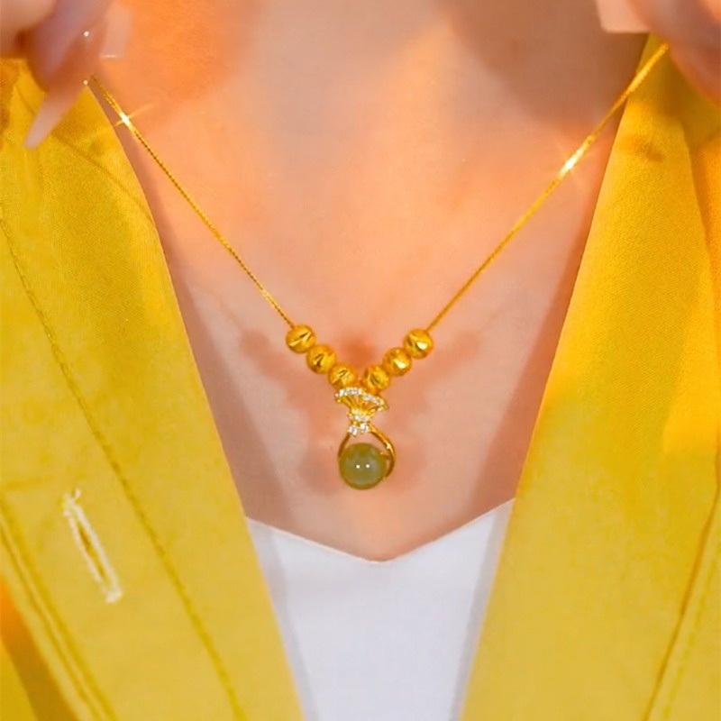 สร้อยคอโซ่ จี้ทับทิม สีเขียว สไตล์เรโทร หรูหรา เครื่องประดับแฟชั่น สําหรับผู้หญิง