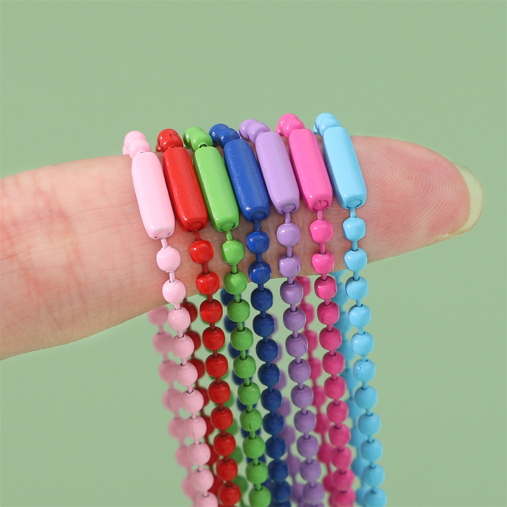 สายโซ่ลูกปัด สีสเปรย์ สําหรับทําพวงกุญแจ กระเป๋าเป้สะพายหลัง DIY