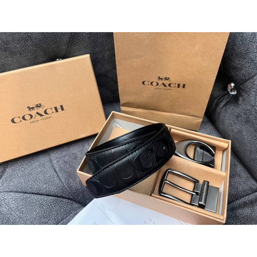 สินค้าพร้อมส่ง เซทเข็มขัด Coach 2 หัว เข็มขัดชายสุดชิค!! ซื้อฝากแฟนคือแฟนรักแฟนหลง