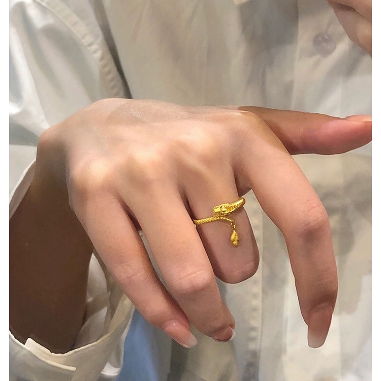 สินค้าใหม่ แหวนทองคํา รูปหางมังกร นําโชค ปีใหม่ 2024