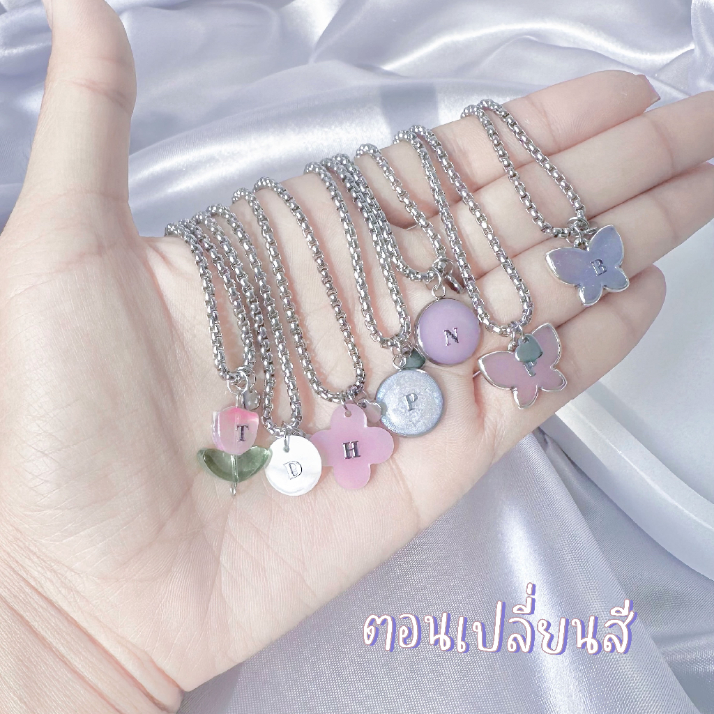 [ส่งจากไทย] สร้อยข้อมือสแตนเลส + จี้มูนสโตน + จี้หัวใจ ❤️ ไม่ลอกไม่ดำ