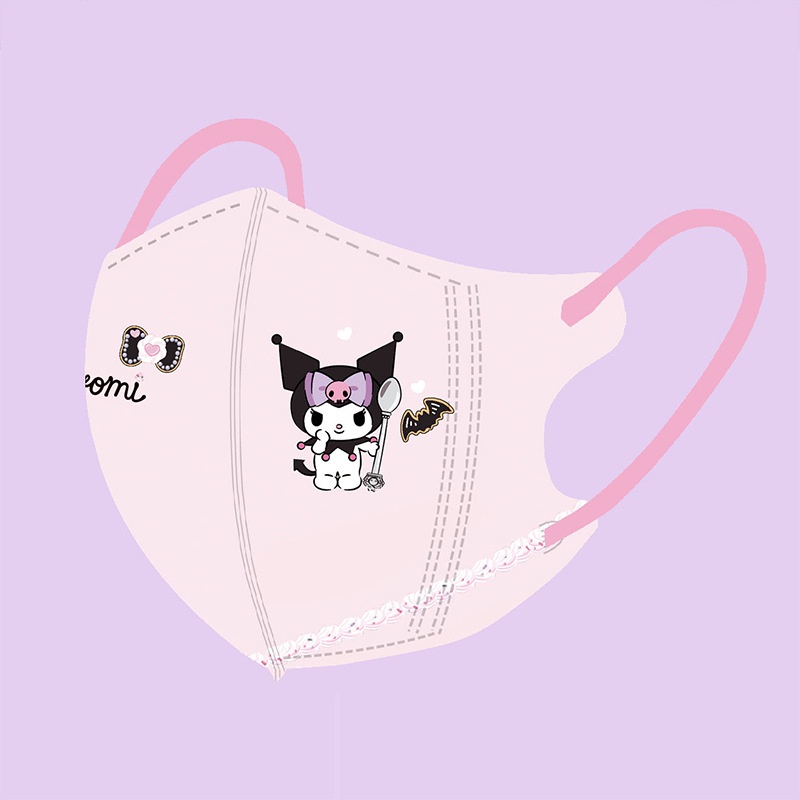 หน้ากากอนามัย ลายการ์ตูน Kulomi Sanrio Series 3D สําหรับเด็กอายุ 3-12 ปี 50 ชิ้น