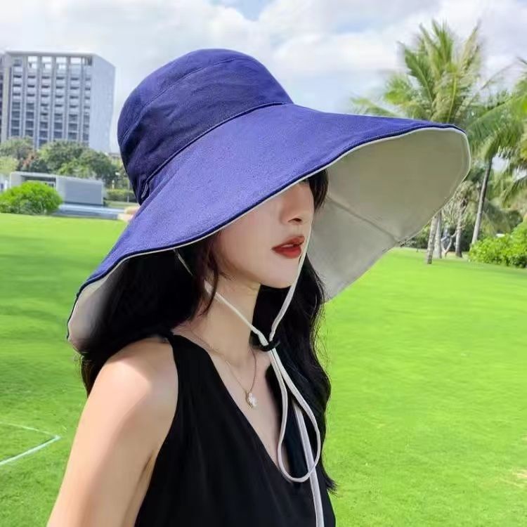 หมวกกันแดดสไตล์ญี่ปุ่นหมวกปีกกว้าง หมวกสองด้าน
