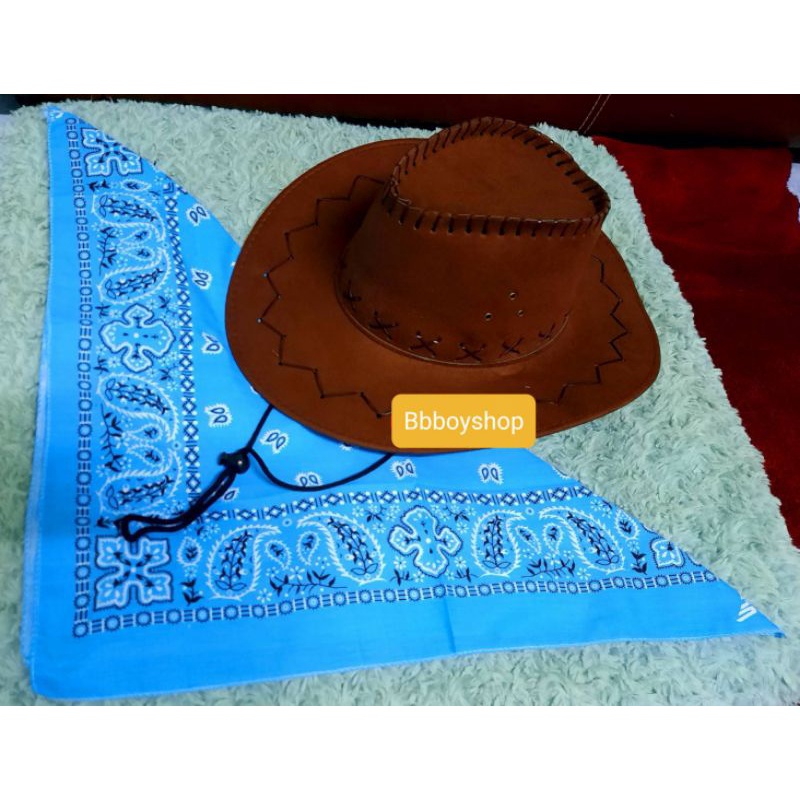 หมวกคาวบอย cowboy แถมผ้าพันคอพร้อมส่งทั่วประเทศ