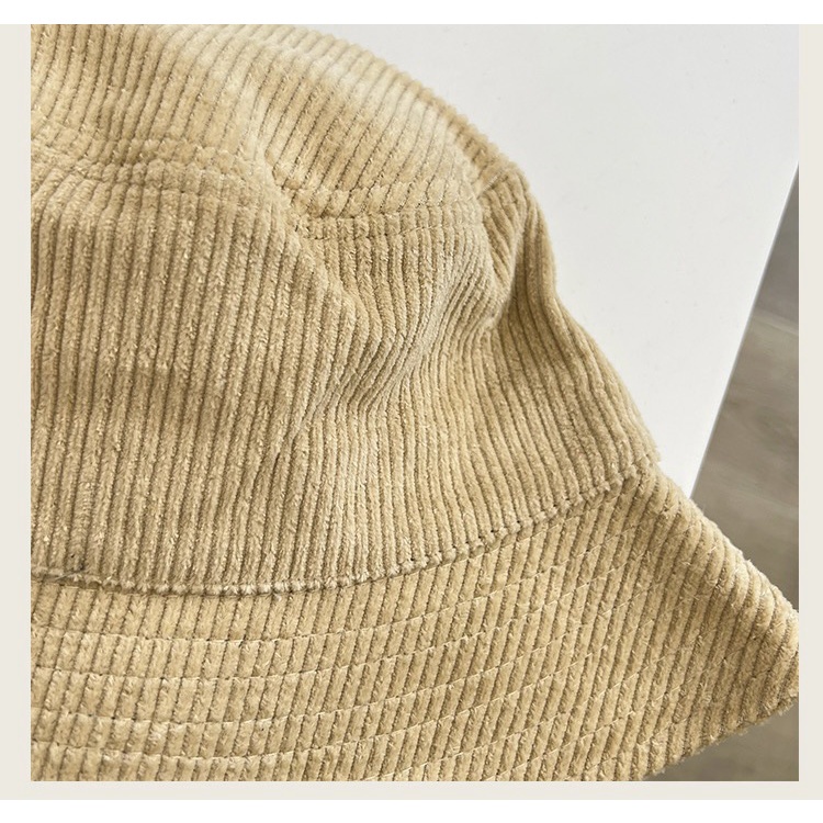 หมวกบักเก็ต กำมะหยี่ลูกฟูก สีพื้น มินิมอล bucket Ins ปรับขนาดได้