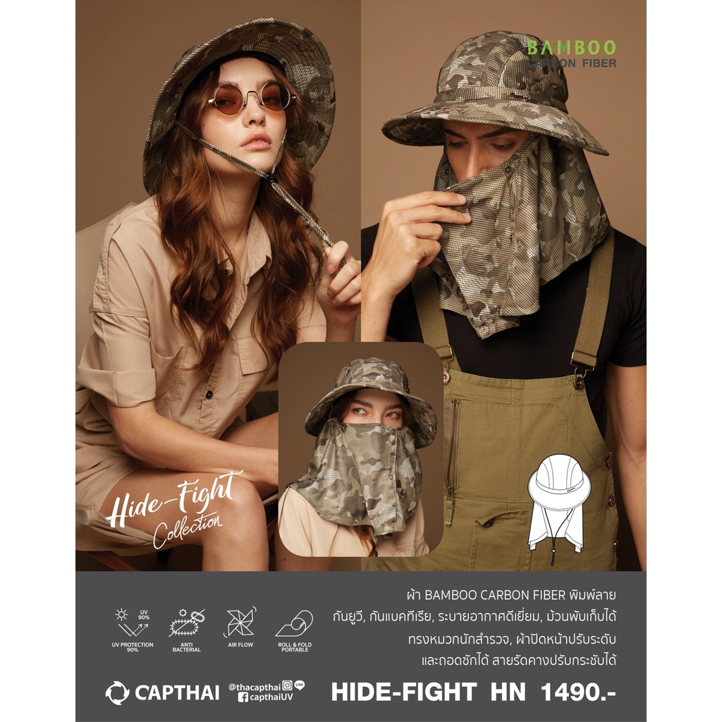 หมวกปีกรอบกัน UV รุ่น Hide-Fight HN