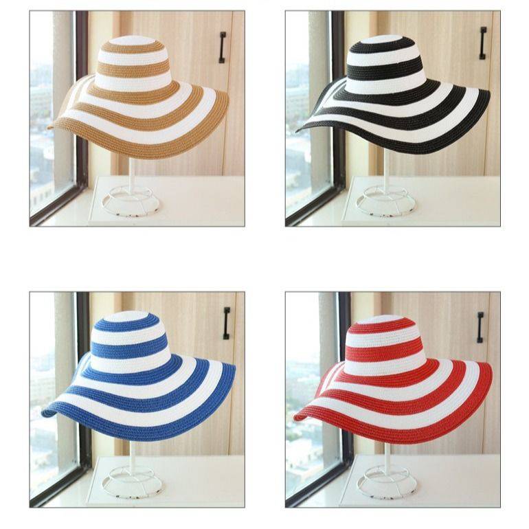 หมวกสานปีกกว้าง ใส่กันแดด   สินค้าพร้อมส่ง C022