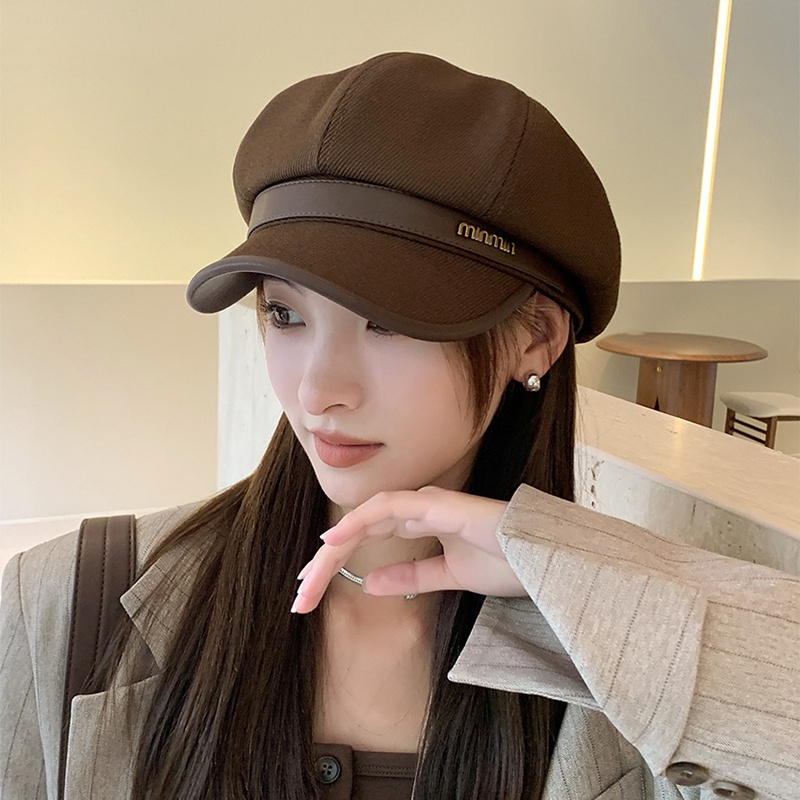 หมวกเบเร่ต์ ทรงแปดเหลี่ยม ให้ความอบอุ่น แฟชั่นฤดูหนาว สําหรับผู้หญิง