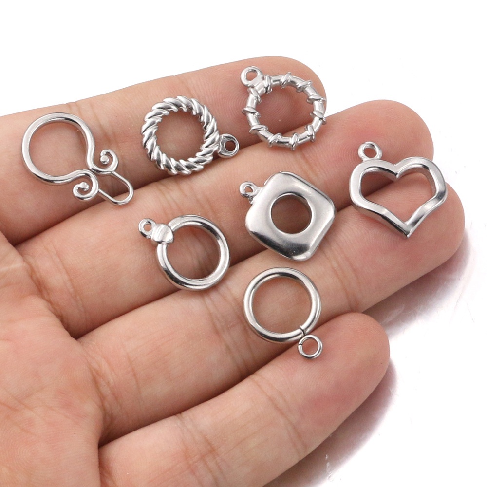 หัวเข็มขัดสเตนเลส OT สําหรับเชื่อมต่อเครื่องประดับ สร้อยคอ สร้อยข้อมือ diy
