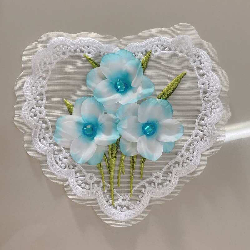 หัวใจตกแต่งเสื้อผ้า กระเป๋าdiy (5.5“x6”)