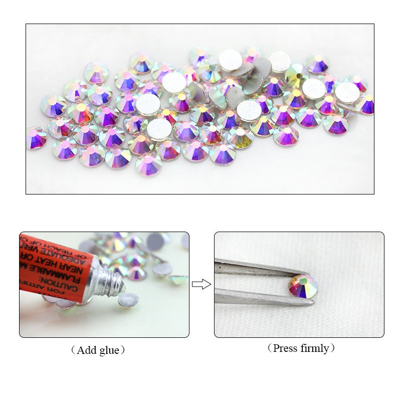 หินพลอยเทียม AB ทรงกลม แบน สีเขียวอ่อน 3D SS4- SS30 9 ขนาด สําหรับตกแต่งเล็บ DIY