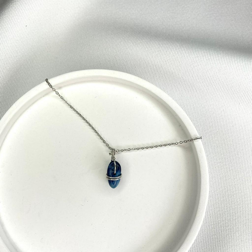 อะพาไทต์ (Apatite) สร้อยคอหินนำโชคประจำราศี งานทำมือ หินธรรมชาติเเท้