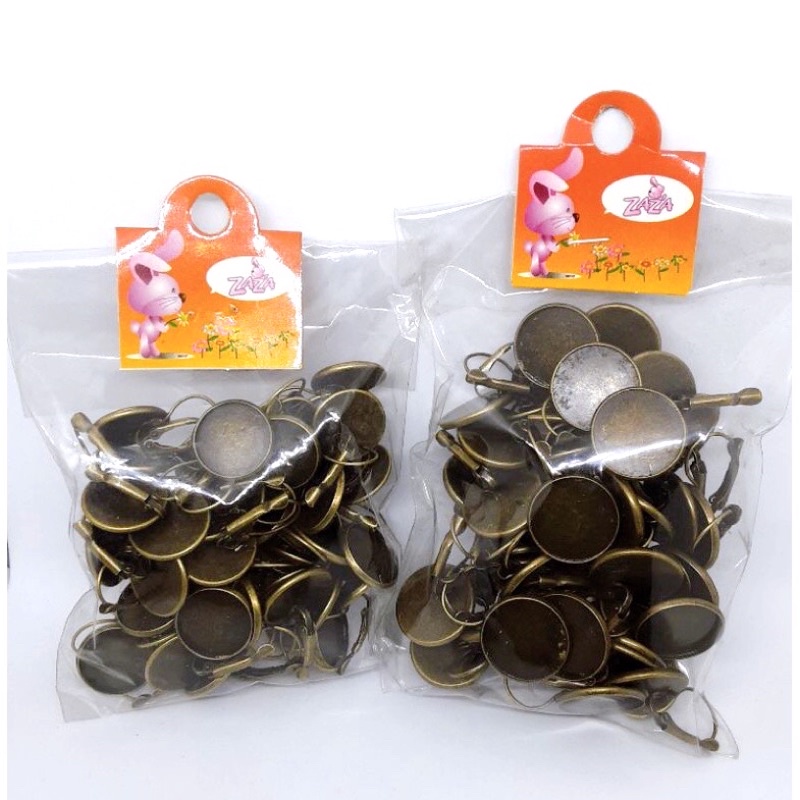 อะไหล่ต่างหูตะขอมีแป้น  สีทองเหลือง อุปกรณ์DIYเครื่องประดับ #G012