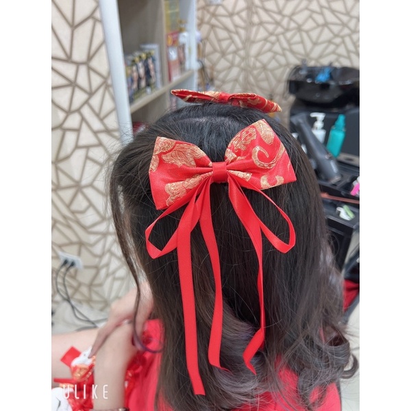 อัพเดตลายใหม่  กิ๊บติดผม ยางมัดผม งานตรุษจีน สีแดง กิ๊บติดผมตรุษจีน