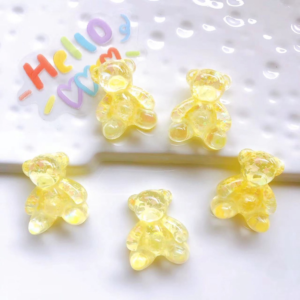 อุปกรณ์เสริม จี้รูปหมี ขนาดใหญ่ สีโปร่งใส สําหรับตกแต่งรองเท้า croc jibitz Diy