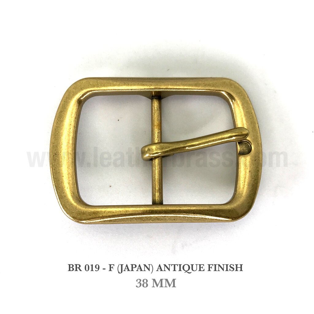 ฺBR019-F Japan หัวเข็มขัดทองเหลือง แบบ F ทรงญี่ปุ่น ขนาด 38 มิล หรือ 1.5 นิ้ว leatherbrass ** ราคาต่อชิิ้น**