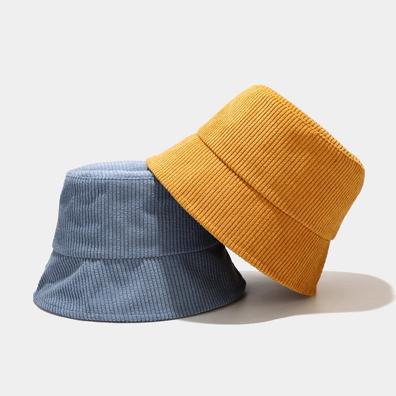 เกรดพรีเมี่ยม หมวก Bucket hat มินิมอล ผ้าลูกฟูกสไตล์เกาหลี H014