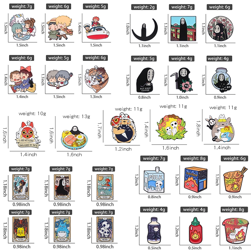 เข็มกลัด รูปการ์ตูนอนิเมะ Spirited Away Ponyo Howl Sofia Ghibli Miyazaki Hayao เหมาะกับของขวัญ สําหรับเด็ก และเพื่อน