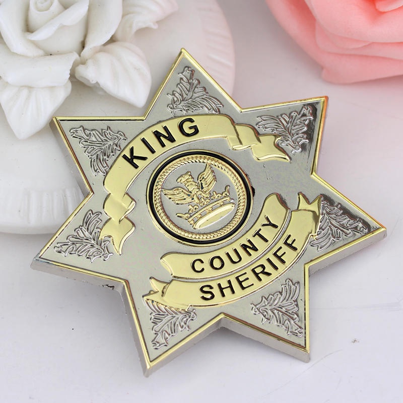 เข็มกลัดโลหะ ลาย The Walking Dead King Country Sheriff Prop