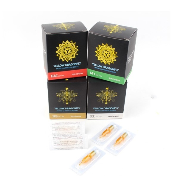 เข็มฮ็อคเดินเส้น ลงสีลงเงา เข็มสัก ( RL RM M1 RS ) YELLOW DRAGON FLY  [  20 ชิ้นต่อกล่อง ]