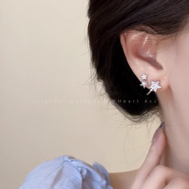 เครื่องประดับ ต่างหู แบบคลิปหนีบ ประดับไข่มุก คริสตัล สีเงิน หรูหรา สําหรับผู้หญิง