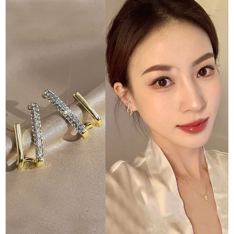 เครื่องประดับ ต่างหูสตั๊ด รูปอุ้งเท้า สีทอง สไตล์เกาหลี สําหรับผู้หญิง