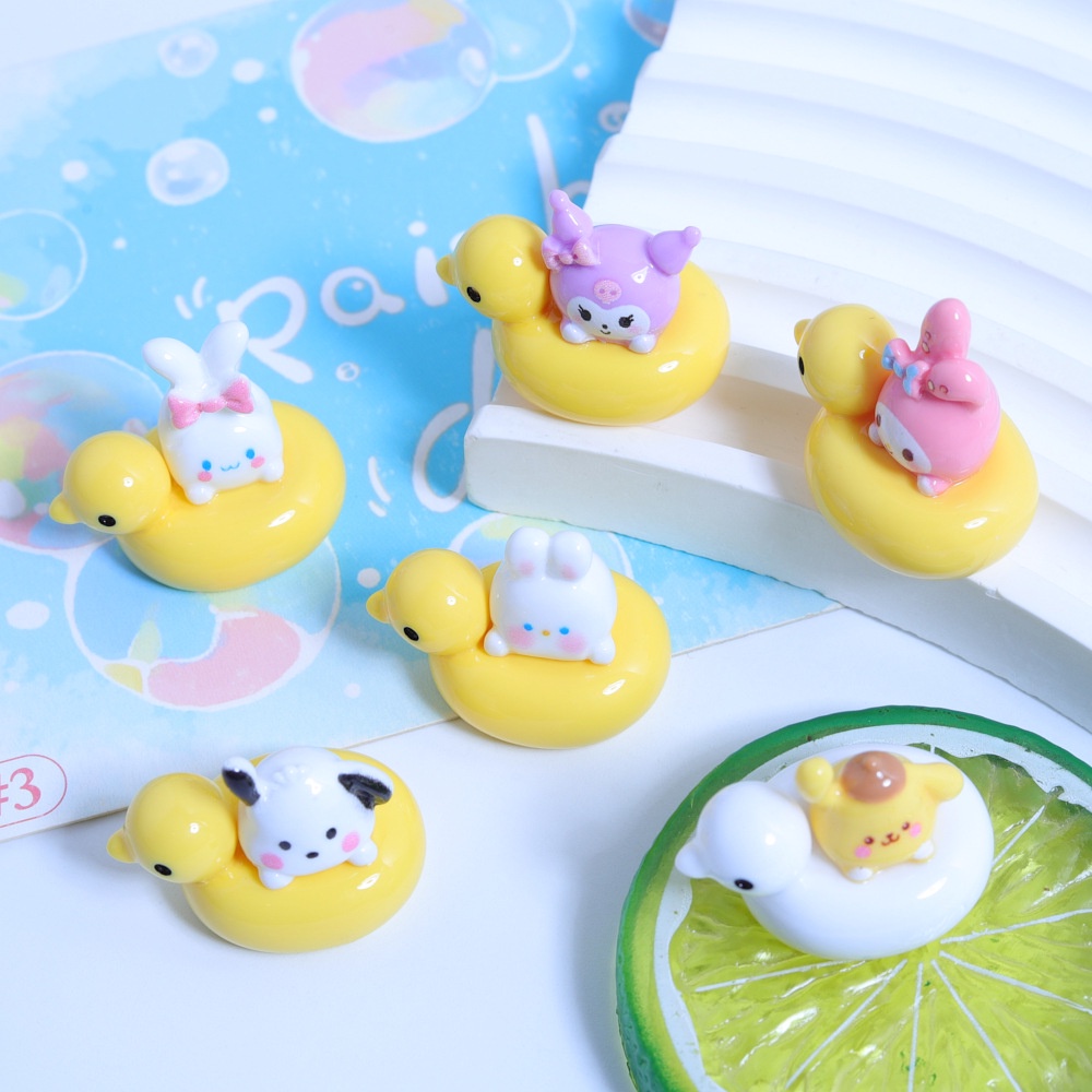 เครื่องประดับ พวงกุญแจเรซิ่น รูปเป็ด แบบมันวาว แฮนด์เมด diy สําหรับตกแต่งรถยนต์