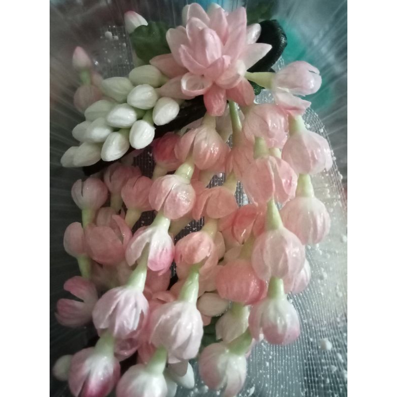 เครื่องประดับผมมะลิทิชชู่สีชมพู1ชิ้น