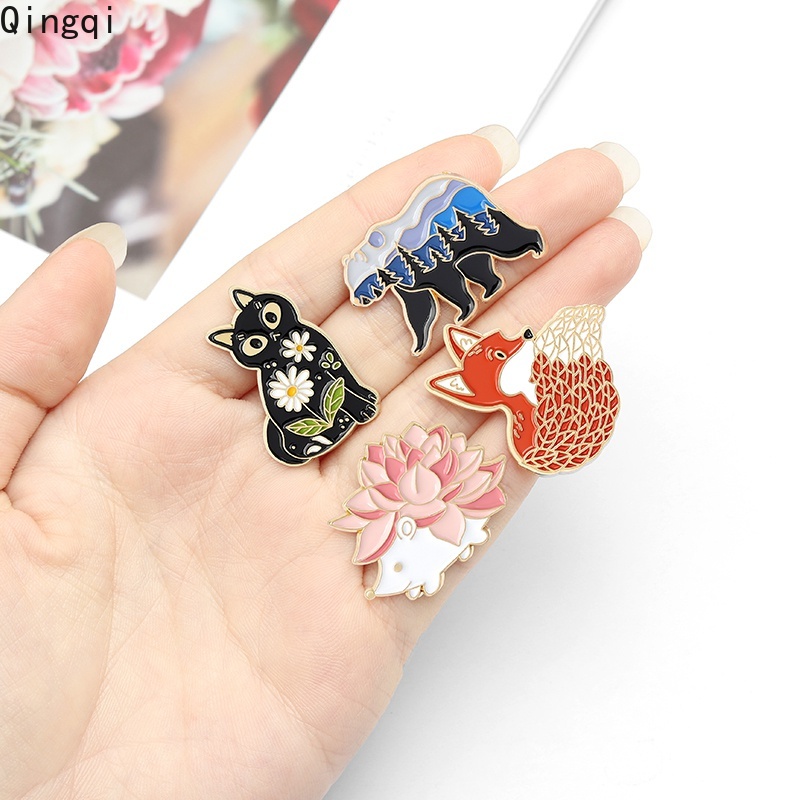 เครื่องประดับเข็มกลัดเชิ้ตกระเป๋าเสื้อผ้าลายการ์ตูนเม่นหมีเดซี่แมวเดซี่แมว