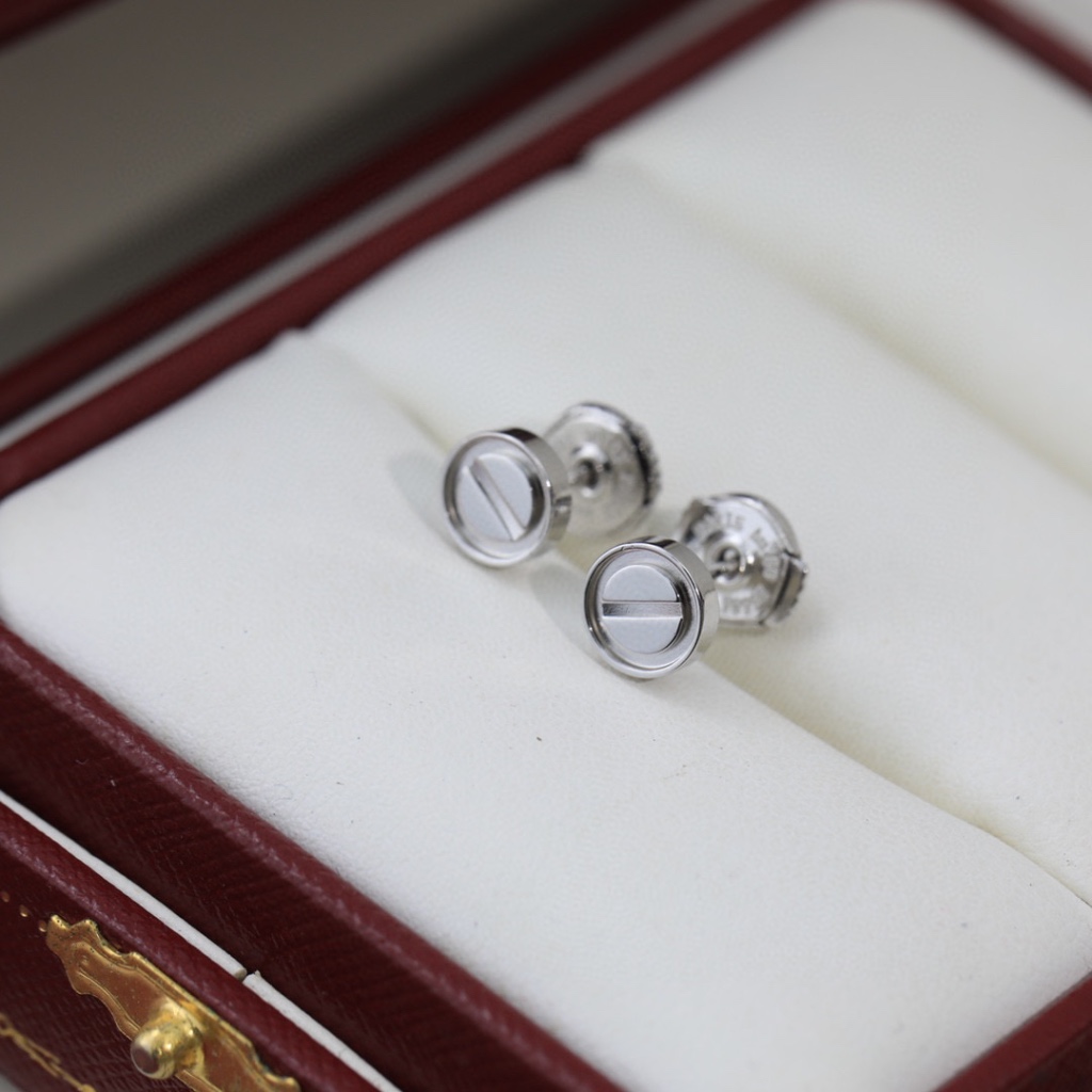 เครื่องประดับแฟชั่น สกรูจานบิน ที่อุดหู ต่างหูซีรีส์รัก ต่างหูคู่รัก มีโลโก้ สามสี