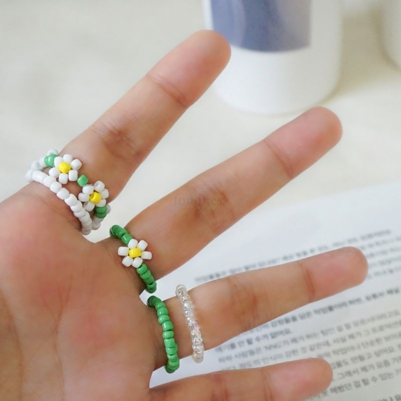 เซตแหวน 5 วง เดซี่ Daisy ธีมสีเขียวสุดน่ารัก สไตล์เกาหลี [Fondness store]