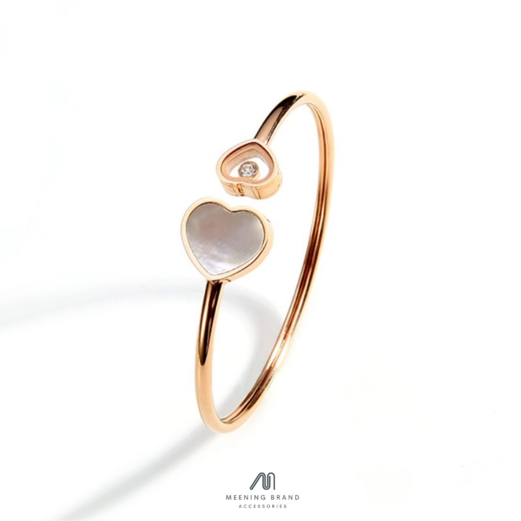 เซ็ตกำไลข้อมือและแหวน WHITE HEART BANGLE ROSEGOLD [04-0004][03-0017]