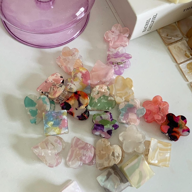 เพิ่มสีใหม่  พร้อมส่งจากไทย 50 แบบ ✨ กิ๊บหนีบผม | กิ๊บจิ๋ว  ✨  All jew jew claw clip     ✨  กิ๊บหินอ่อน