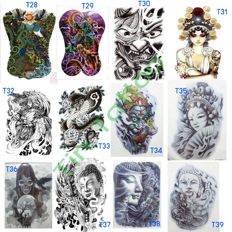 แทททู แทททูกันน้ำ Tattoo รอยสัก สติกเกอร์ลายสัก แทททูเต็มหลัง