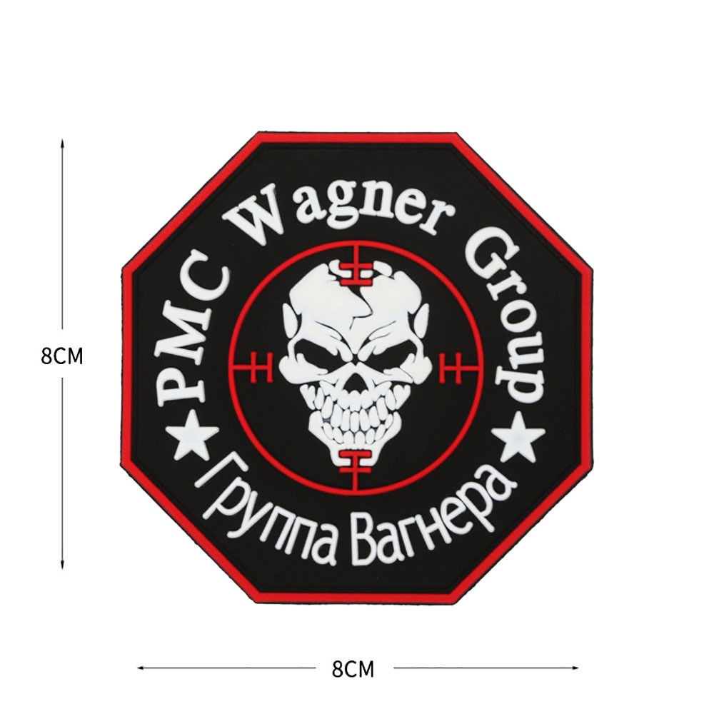 แผ่นแพทช์ pvc ลายตราสัญลักษณ์ Russian PMC Wagner Group 3d สําหรับติดตกแต่งปลอกแขน