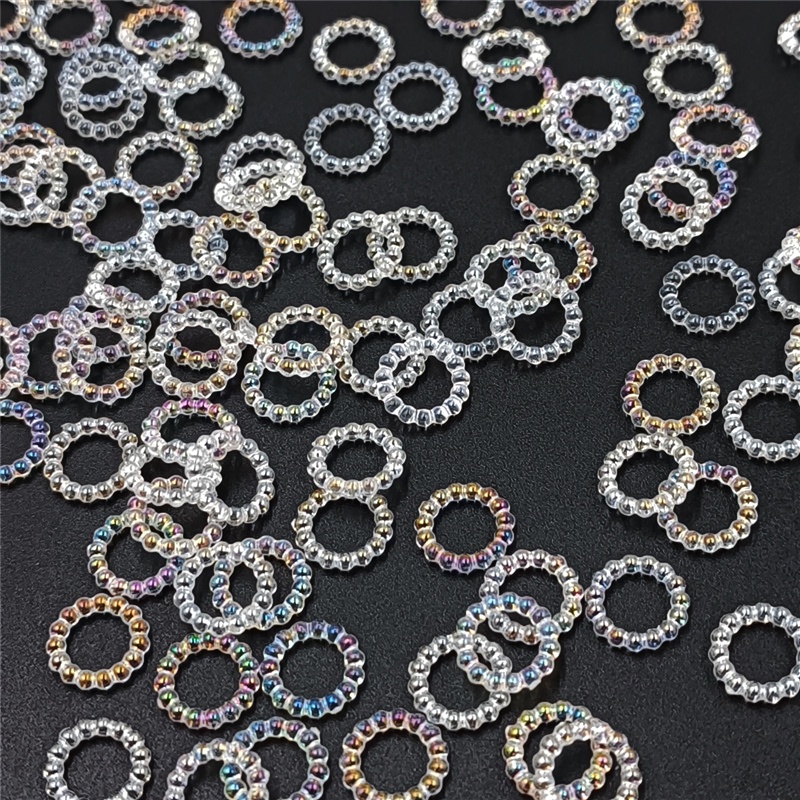 แผ่นแพทช์ ประดับไข่มุกเทียม ABS ทรงกลม สําหรับตกแต่งเครื่องประดับ DIY 100 ชิ้น