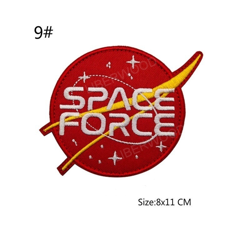 แผ่นแพทช์ปักลาย Donald Trump Space Force Space Explore Travel Badge สไตล์ทหาร USSF
