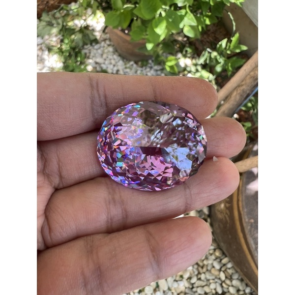 แพซ CZ LAVENDOR 35x30 mm weight 235 กะรัต (carats )แพซ CZ เพชรรัสเซีย เนื้อแข็ง