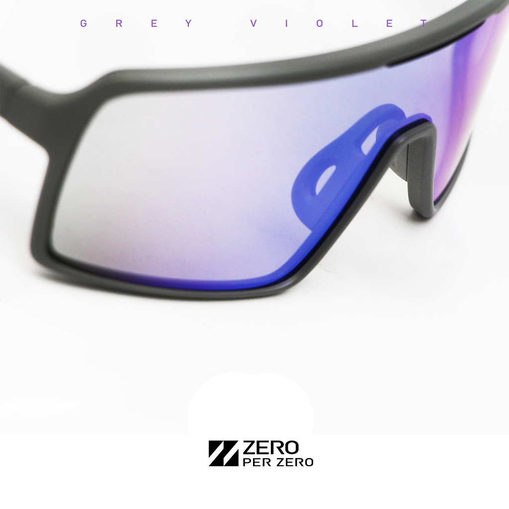 แว่นจักรยาน ZERO PER ZERO รุ่น SS1 เลนส์Photochromicปรับแสง สี Grey Violet - เลนส์สีม่วง