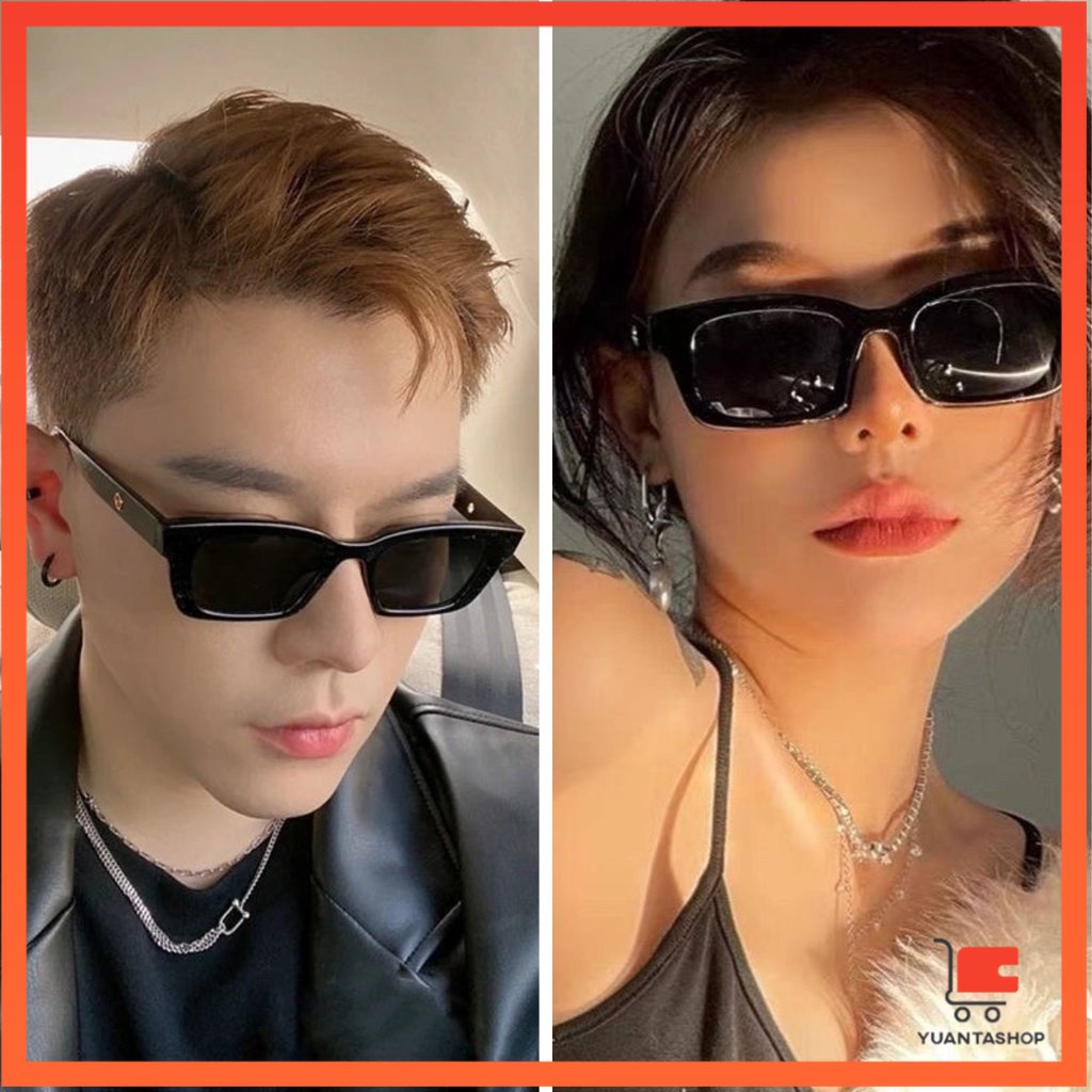 แว่นตากันแดด เลนส์ทรงสี่เหลี่ยม  unisex สำหรับสตรี แว่นตากันแดด Sunglasses