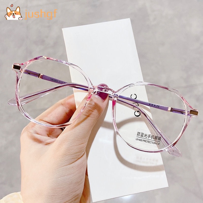 แว่นตาสายตาสั้น 0.0 to -6.0 กรอบสี่เหลี่ยมป้องกันแสงสีฟ้าสไตล์เกาหลี