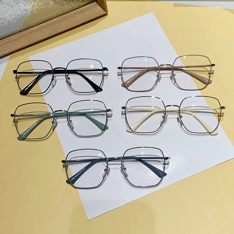 แว่นตาสายตาสั้น 1.0 ~ -6.0 แฟชั่น โลหะ ป้องกันแสงสีฟ้า สําหรับผู้หญิง