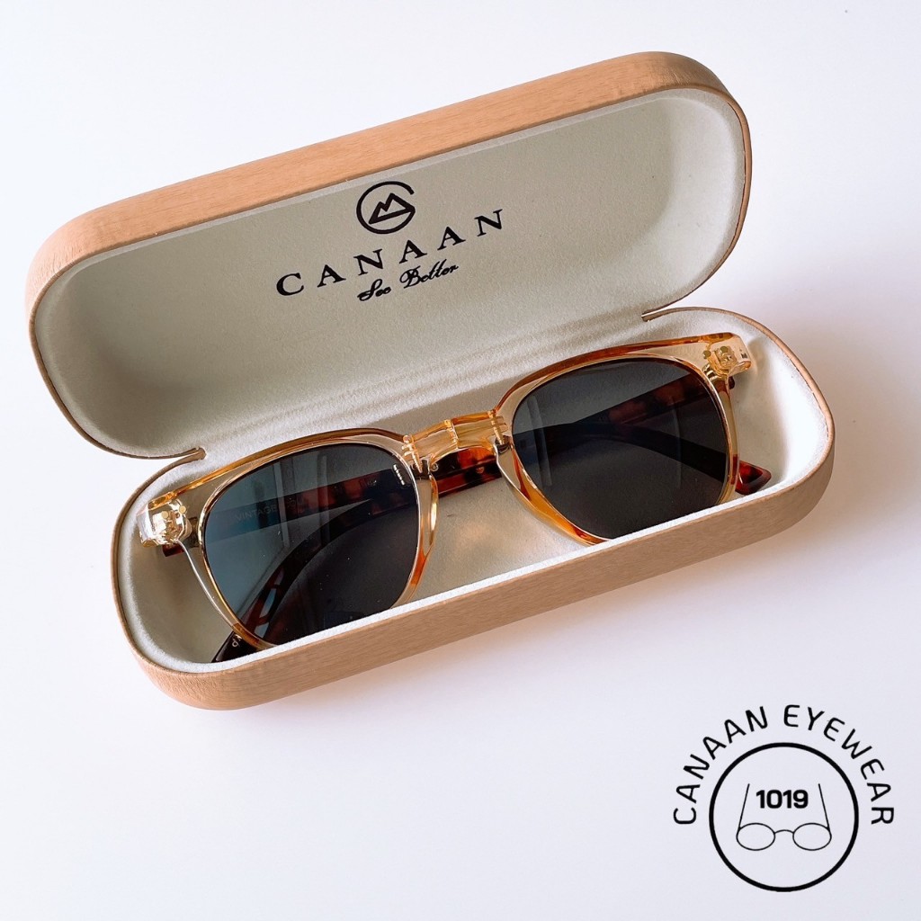 แว่นพับกันแดด แว่นตากันเเดด UV400 ทรงวินเทจ  แบรนด์ Canaan  #1019