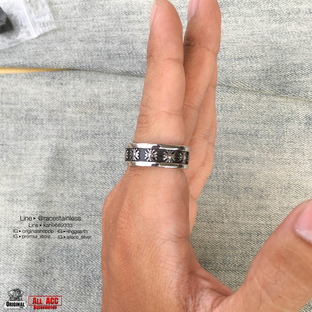 แหวน Chrome Heart Crossจิ๋ว สแตนเลสแท้ stainless 316l ring แหวนแฟชั่น แหวนผู้ชาย แหวนสแตนเลส originallution