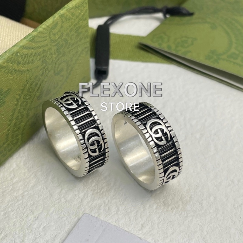 แหวน  Gucci Silver Double GG Ring เงินแท้
