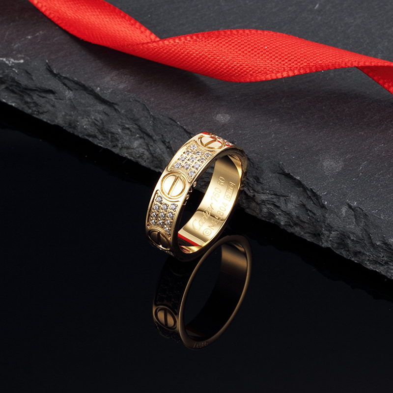 แหวน love ring ฝังเพชรCZ8A ไม่ลอกไม่ดำ สินค้าพร้อมส่ง cat22