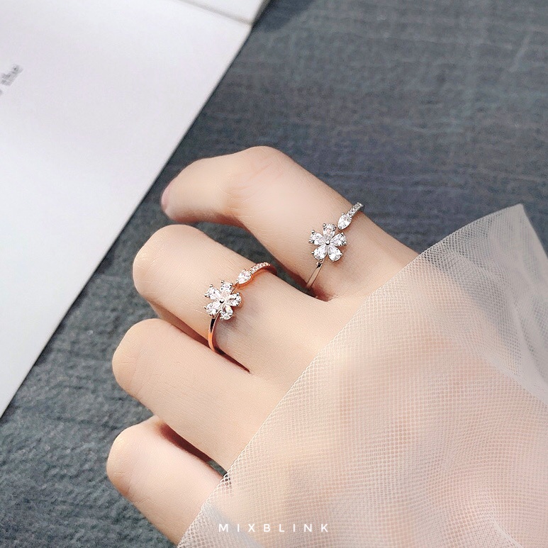 แหวน เงินแท้ 92.5% ส่งฟรี EMS ♡ รุ่น Blossom ♡ -  ( #P8 )