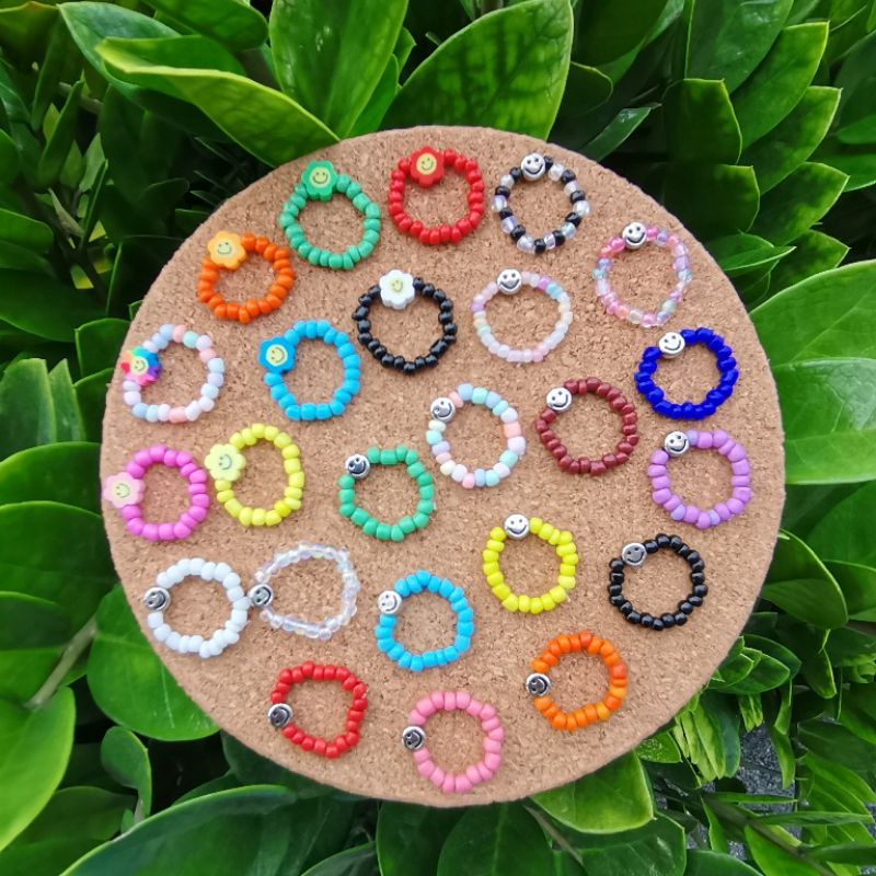 แหวนลูกปัดยางยืด​ ราคาถูก​ พร้อม​ส่ง​ [เซตรวม]​
