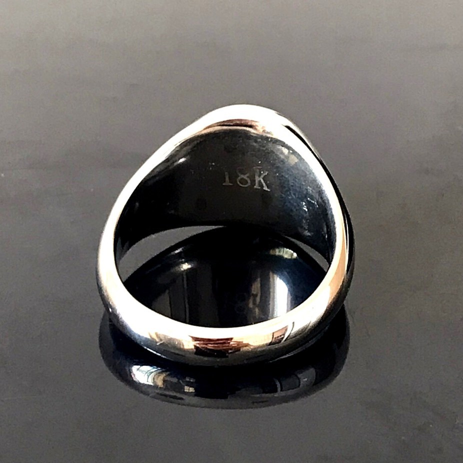 แหวนหัวนะโมสีเงินสแตนเลสแท้ สลัก18k  แหวนนะโม นครศรีฯ แหวน